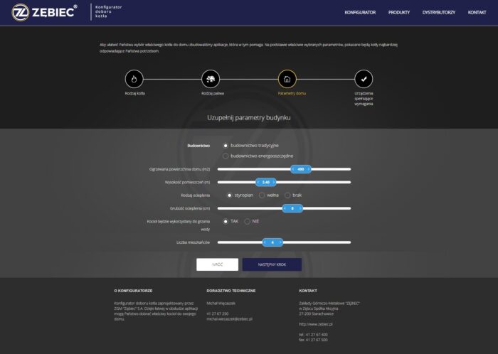 Strona krok 3 Zębiec konfigurator