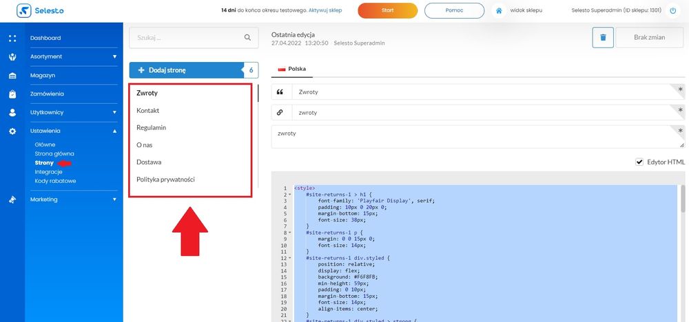 Jak Dodać Skrypt Do Stron W Htmlu Na Selesto Projekt Net Technologie Internetowe 2570